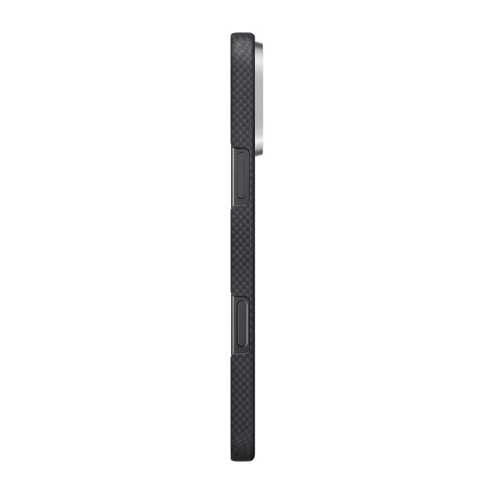 Apple iPhone 16 Pro Kılıf M-safe Şarj Özellikli Lumintex Teknolojili Fosforlu Aramid Fiber Pitaka Tactile Woven Aries Serisi Alien Kapak Siyah