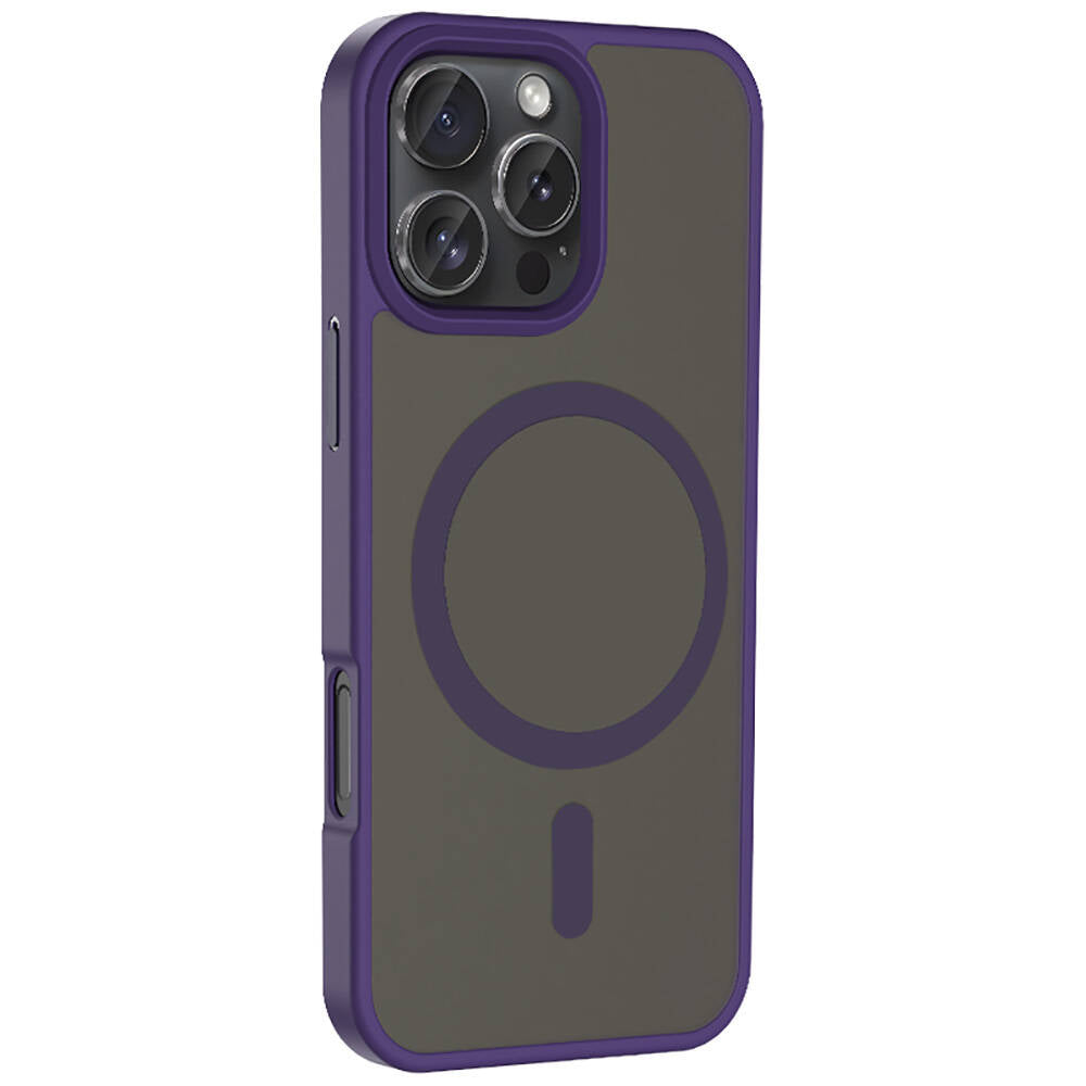 Apple iPhone 16 Pro Case M-safe Charging Feature Matte Back Surface Zore Sio Cover Rose Brown 