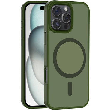 Apple iPhone 16 Pro Case M-safe Charging Feature Matte Back Surface Zore Sio Cover Rose Gold 