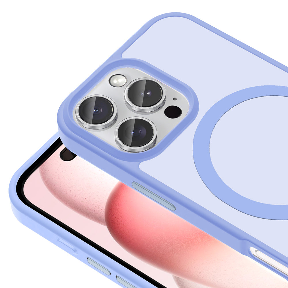 Apple iPhone 16 Pro Case M-safe Charging Matte Back Surface Zore Sio Cover Blue 