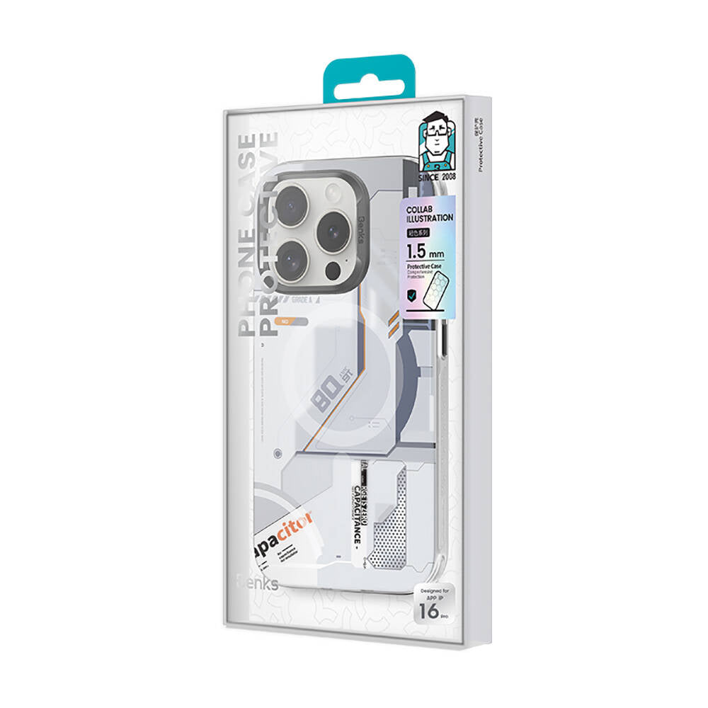Apple iPhone 16 Pro Case M-safe Charging Feature Mechanical Design Benks Perspective Series Cover White 