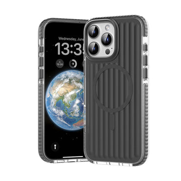 Apple iPhone 16 Pro Kılıf M-safe Şarj Özellikli Oyuklu Tasarım Mutural Bumpy Clear Kapak Rose Gold