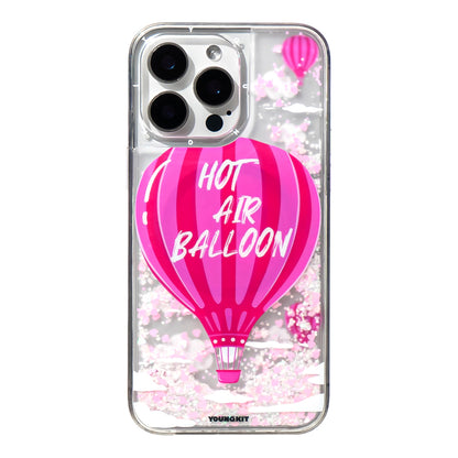Apple iPhone 16 Pro Kılıf M-safe Şarj Özellikli Parlak Kumlu Sıvılı Youngkit Pink Dream Quicksand Serisi Kapak Pembe