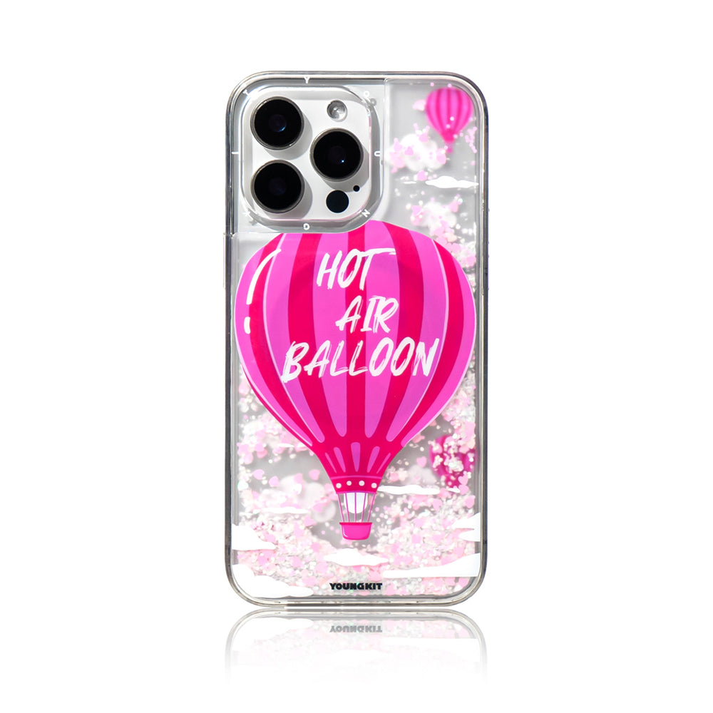 Apple iPhone 16 Pro Kılıf M-safe Şarj Özellikli Parlak Kumlu Sıvılı Youngkit Pink Dream Quicksand Serisi Kapak Pembe