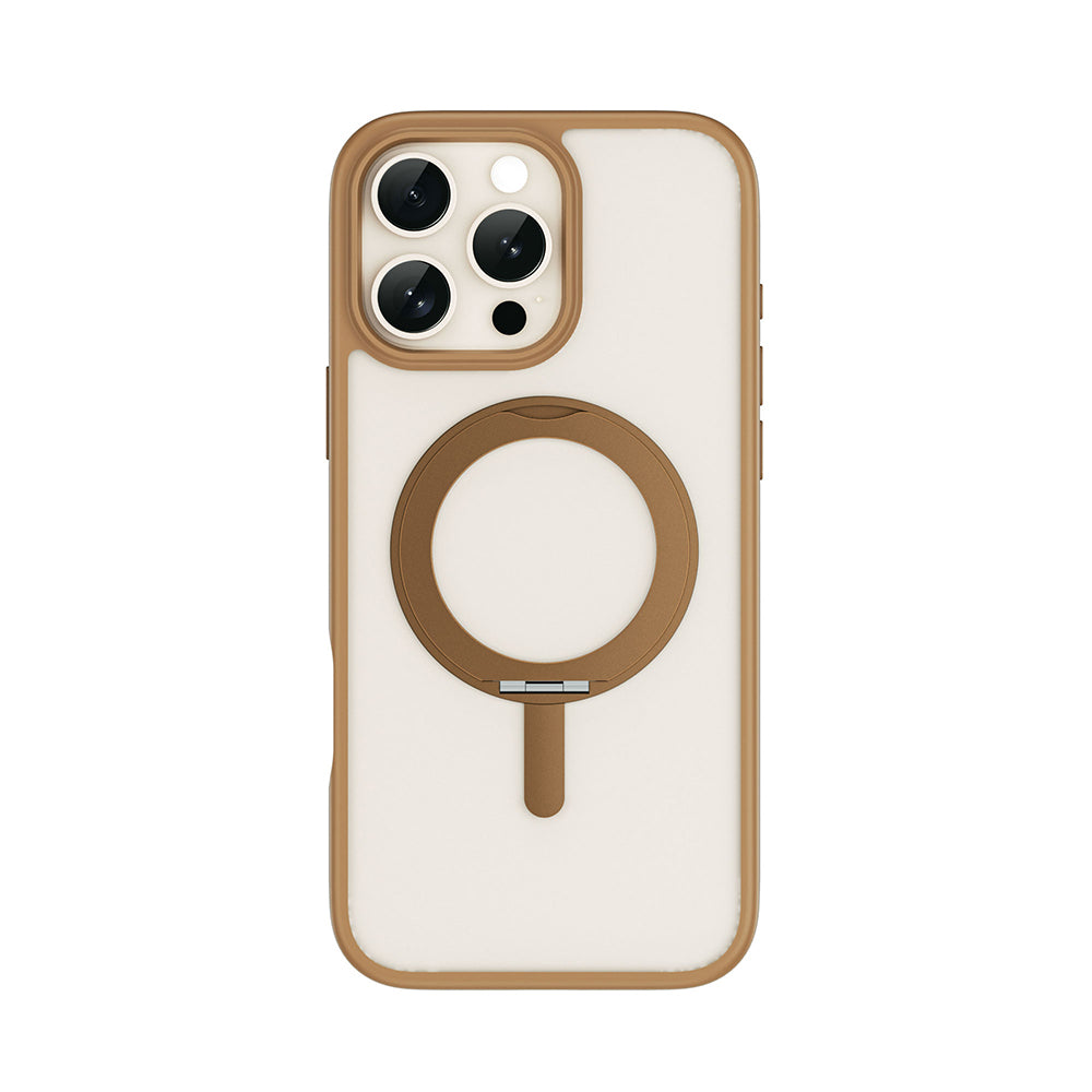 Apple iPhone 16 Pro Case M-safe Charging Feature Fingerprint-Proof Wiwu FGG-202 Armor Ultra Series Cover Gold