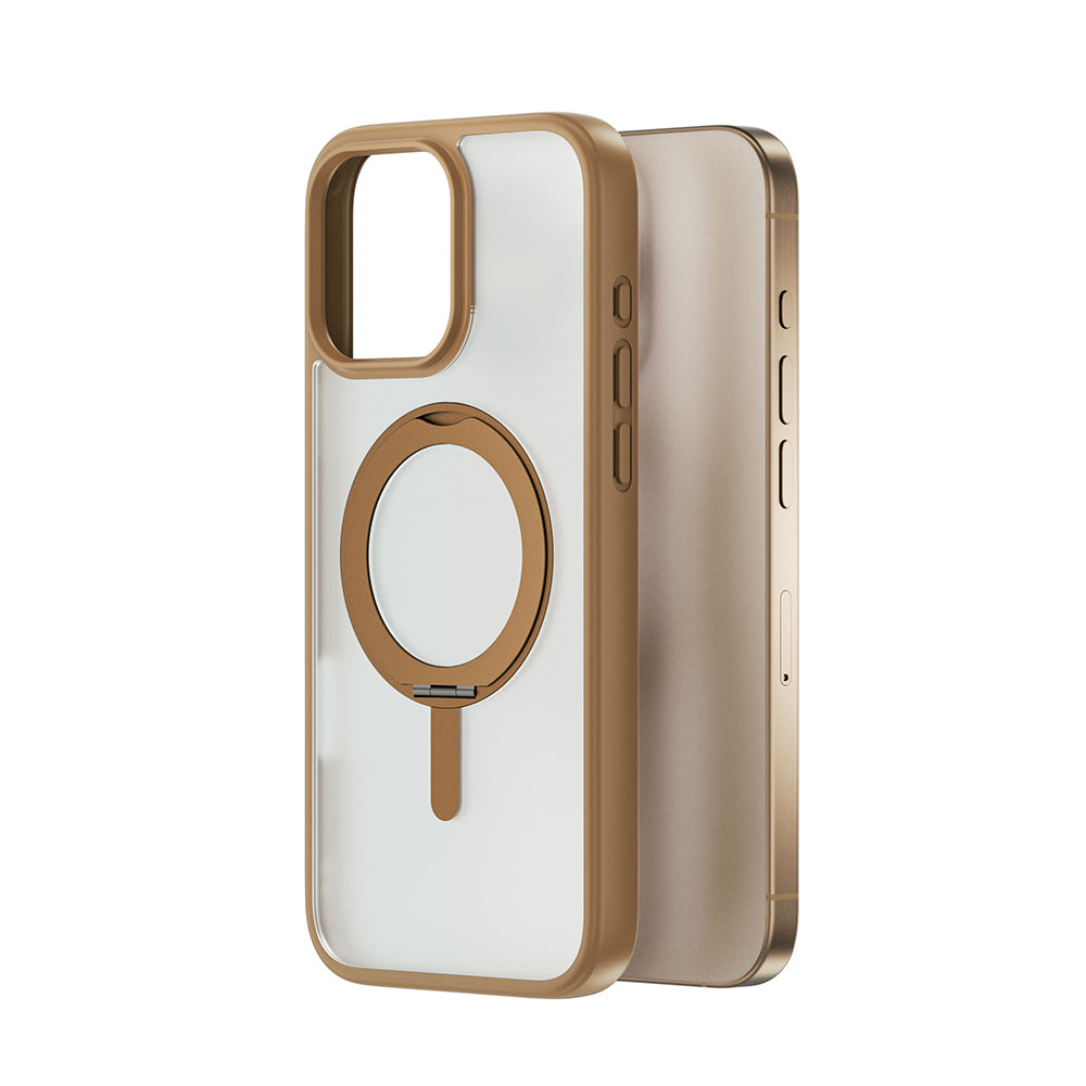 Apple iPhone 16 Pro Case M-safe Charging Feature Fingerprint-Proof Wiwu FGG-202 Armor Ultra Series Cover Gold