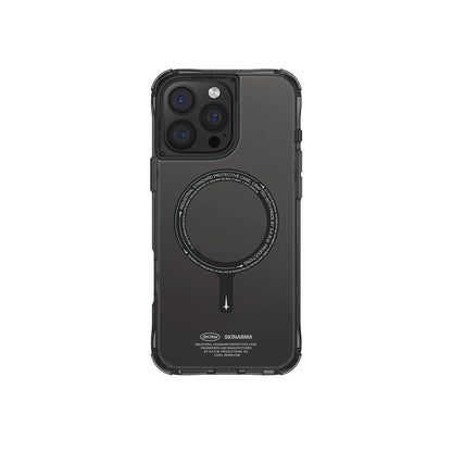 Apple iPhone 16 Pro Kılıf M-safe Şarj Özellikli Şeffaf Airbag Tasarımlı Skinarma Saido Kapak Siyah