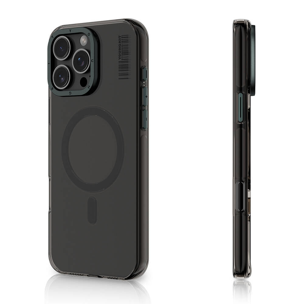Apple iPhone 16 Pro Case M-safe Charging Transparent Youngkit Crystal Shield Series Cover Black 