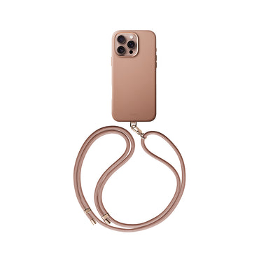 Apple iPhone 16 Pro Kılıf M-safe Şarj Özellikli Soft Arka Yüzey Askı İpli Coehl Muse Kapak Krem