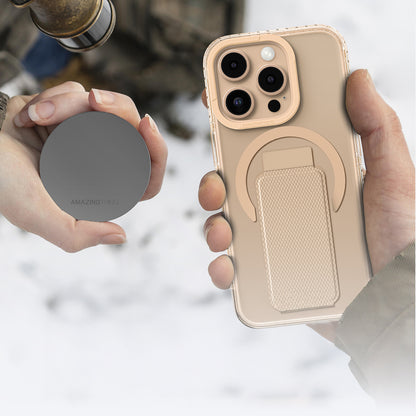 Apple iPhone 16 Pro Kılıf M-safe Şarj Özellikli Standlı Amazingthing Titan Pro Plus Kapak Siyah