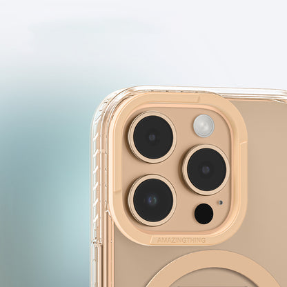 Apple iPhone 16 Pro Kılıf M-safe Şarj Özellikli Standlı Amazingthing Titan Pro Plus Kapak Gri