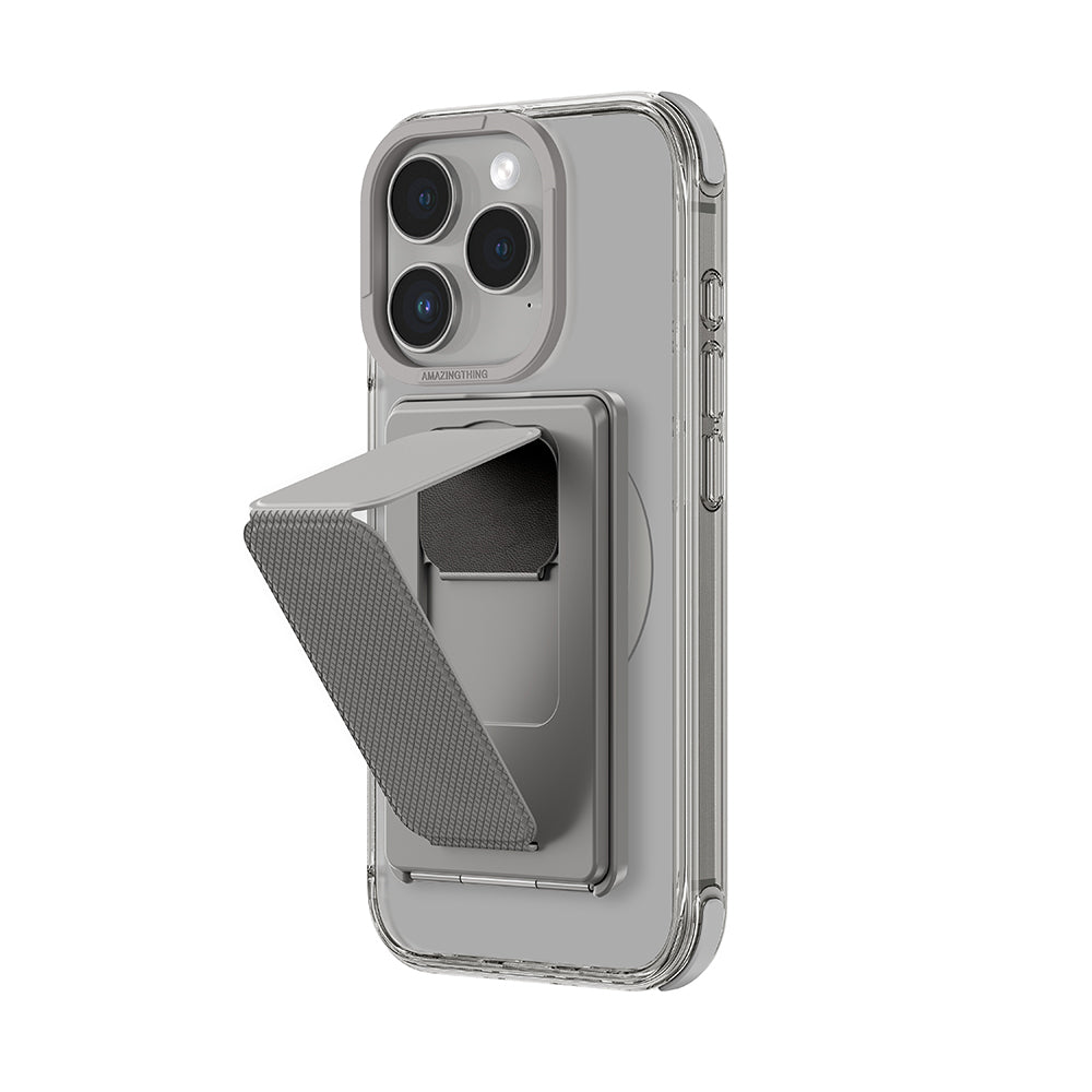 Apple iPhone 16 Pro Kılıf M-safe Şarj Özellikli Standlı Set Amazingthing Omni Adventure Serisi Kapak Rose Gold