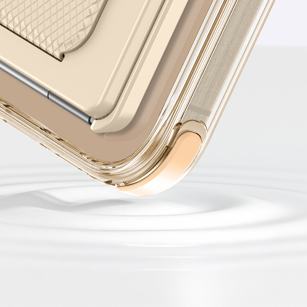 Apple iPhone 16 Pro Kılıf M-safe Şarj Özellikli Standlı Set Amazingthing Omni Adventure Serisi Kapak Rose Gold