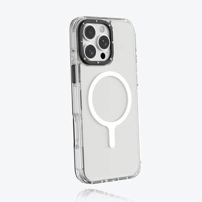 Apple iPhone 16 Pro Kılıf M-safe Şarj Özellikli YoungKit Crystal Color Serisi Kapak Gri