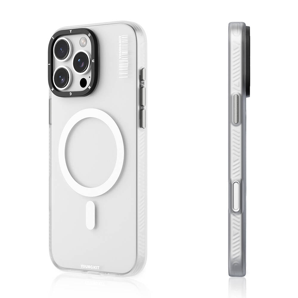 Apple iPhone 16 Pro Case M-safe Charging Feature Youngkit Hidden Sand Series Cover White 