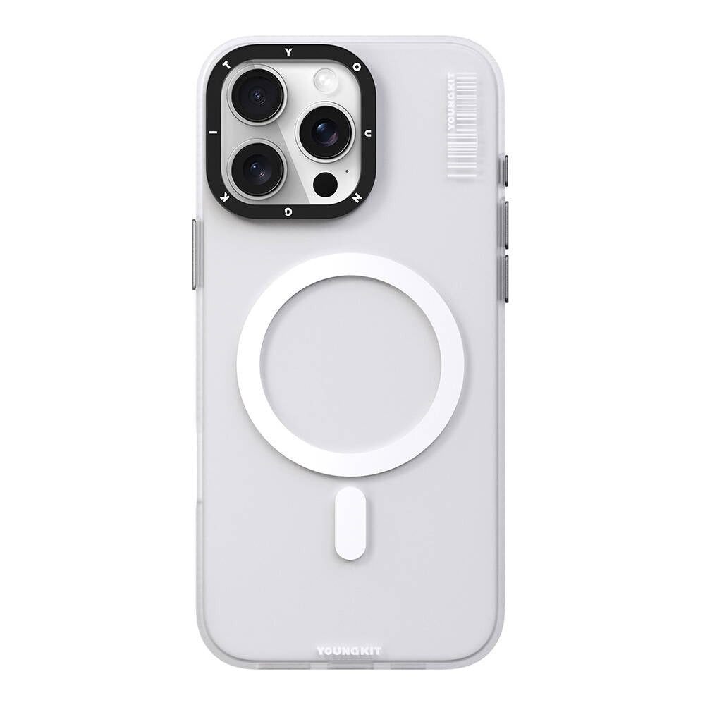 Apple iPhone 16 Pro Case M-safe Charging Feature Youngkit Hidden Sand Series Cover White 