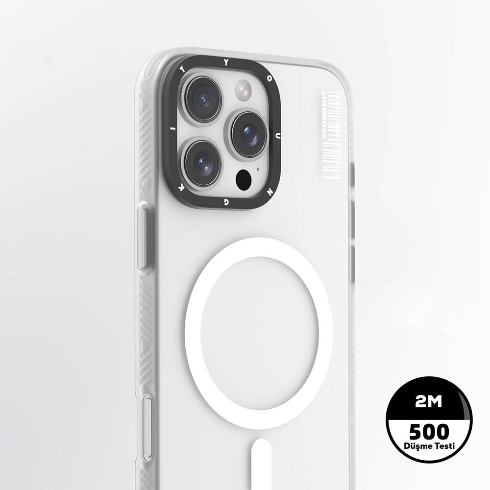 Apple iPhone 16 Pro Case M-safe Charging Feature Youngkit Hidden Sand Series Cover White 