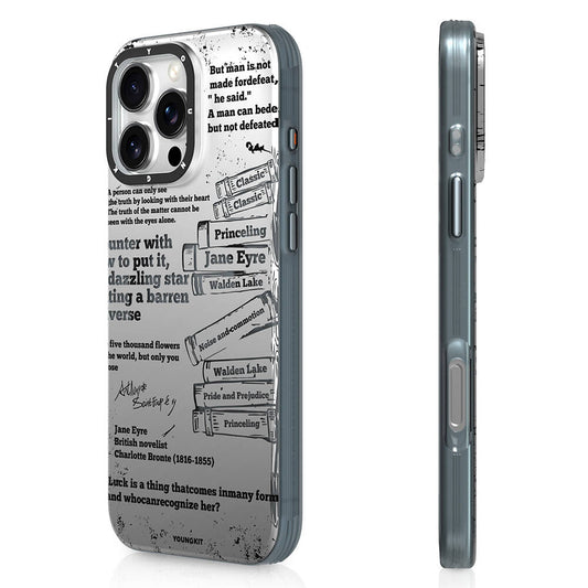 Apple iPhone 16 Pro Kılıf M-safe Şarj Özellikli Youngkit Literary Serisi Classic Kapak Gri