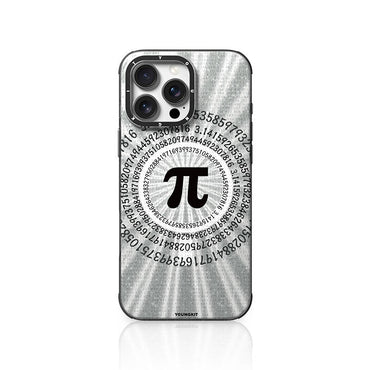 Apple iPhone 16 Pro Kılıf M-safe Şarj Özellikli Youngkit Mathematical Serisi Kapak Gri