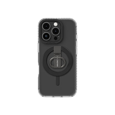 Apple iPhone 16 Pro Kılıf M-safe Şarj Özellikli Yüzük Standlı Amazingthing Titan Pro Serisi Kapak Siyah