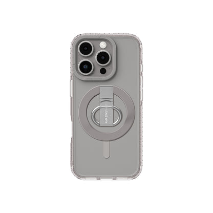 Apple iPhone 16 Pro Kılıf M-safe Şarj Özellikli Yüzük Standlı Amazingthing Titan Pro Serisi Kapak Gri