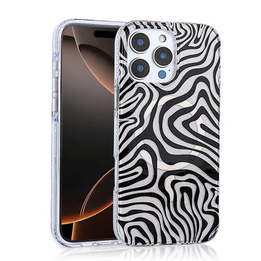 Apple iPhone 16 Pro Case Zore Jago Cover with M-Safe Charging Feature Black-White 