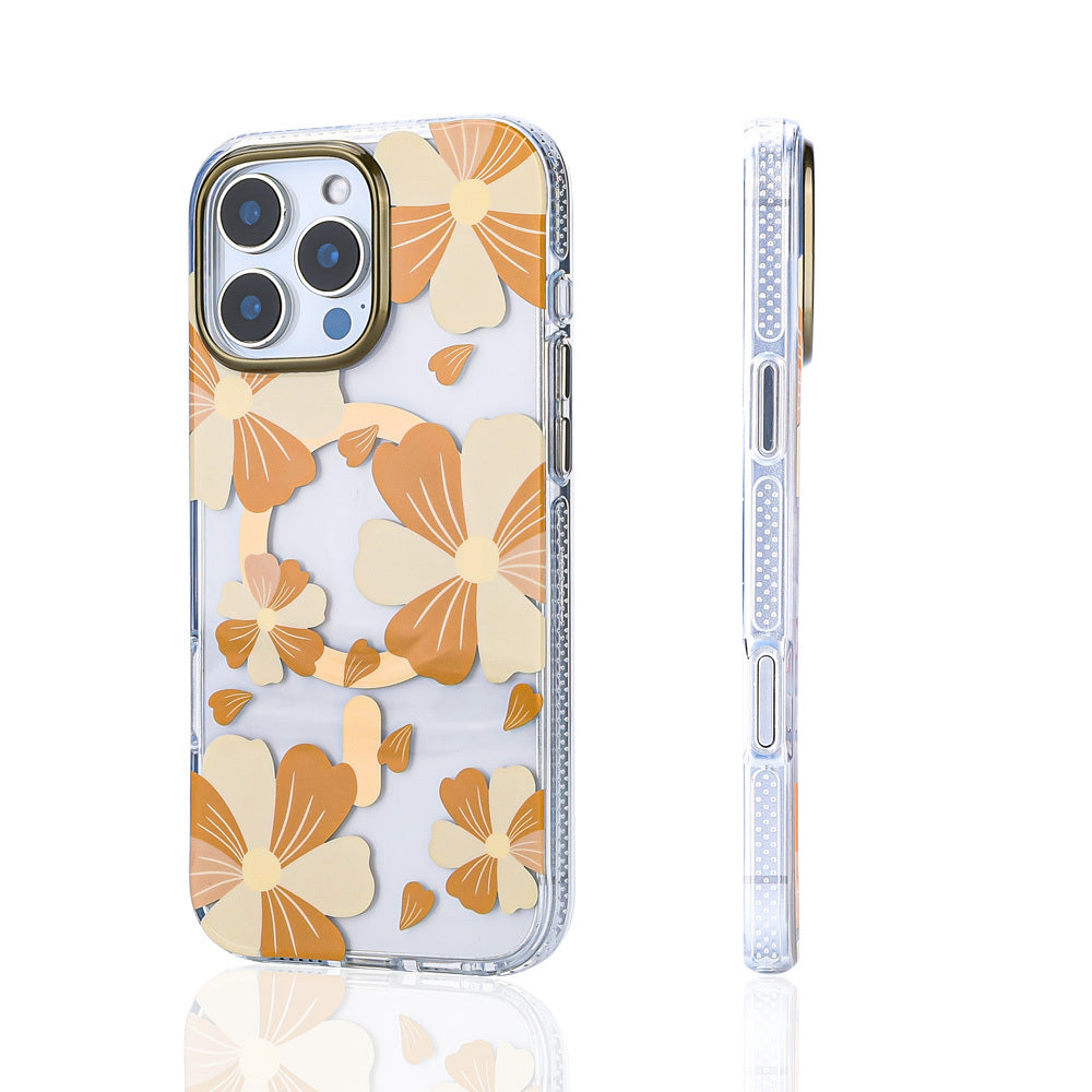 Apple iPhone 16 Pro Case Zore Papat Orange with M-safe Charging Feature