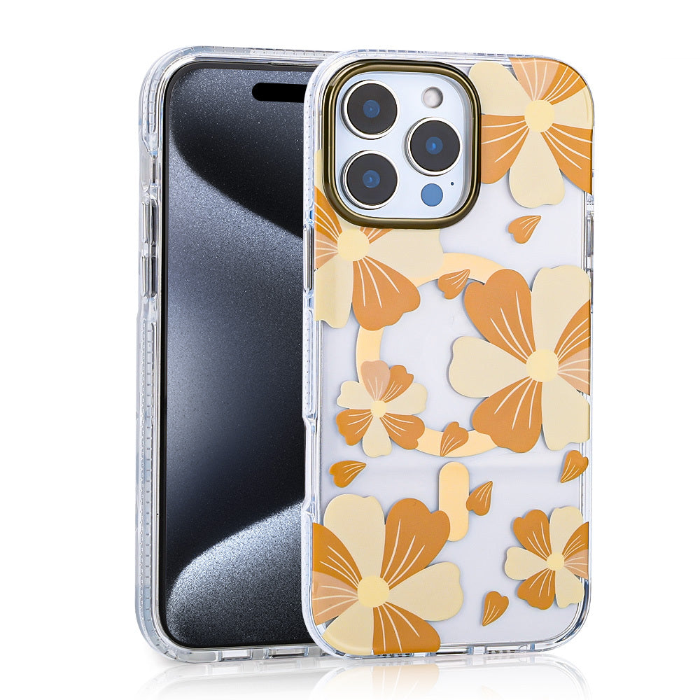 Apple iPhone 16 Pro Case Zore Papat Orange with M-safe Charging Feature