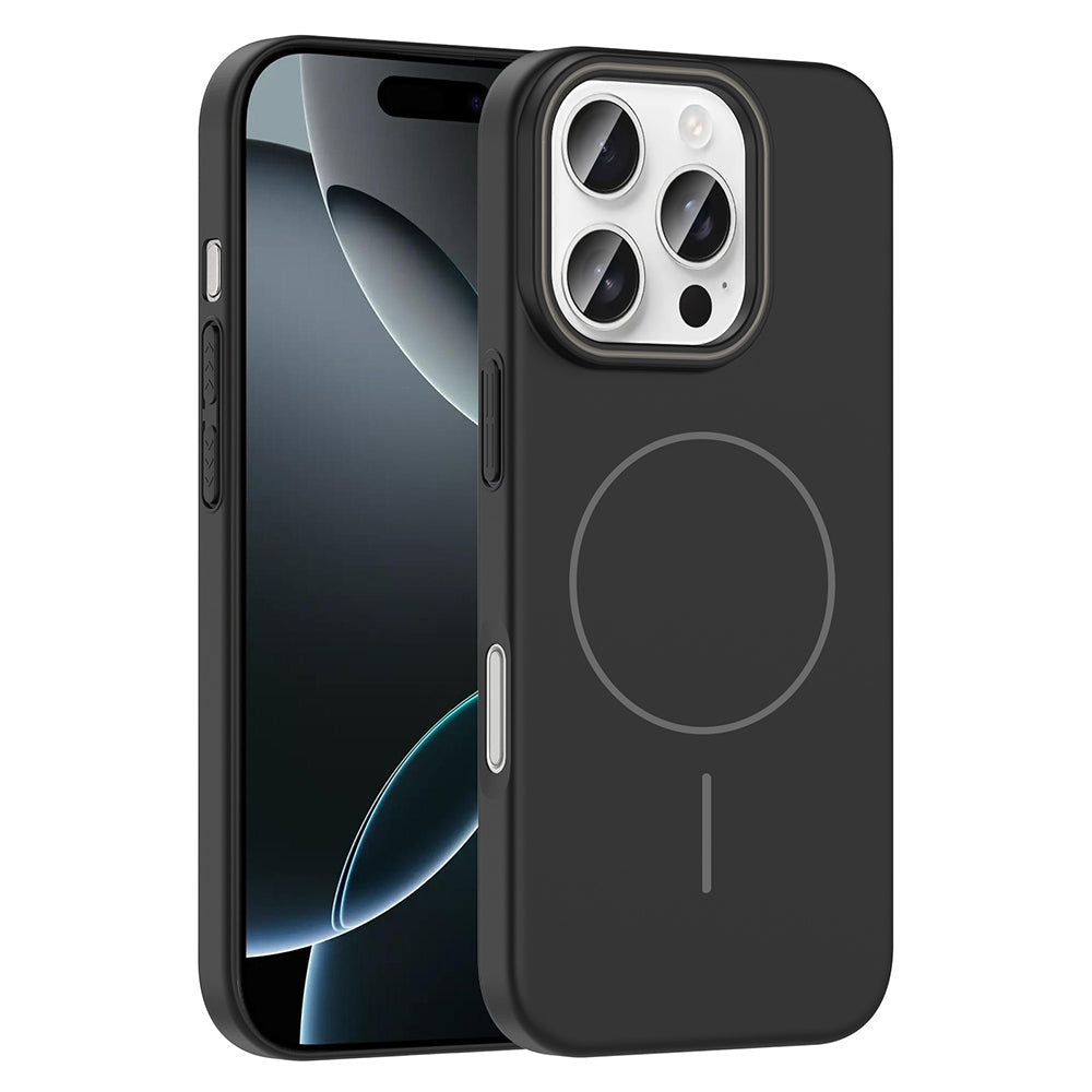 Apple iPhone 16 Pro Case Zore Ruby Hard Cover Navy Blue with M-Safe Charging Feature 