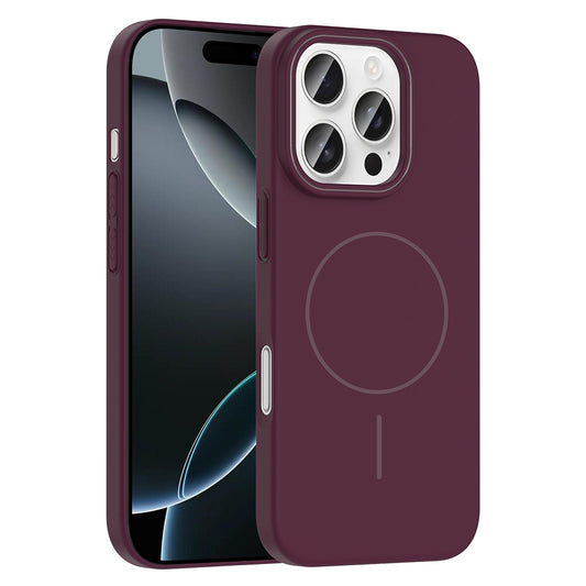 Apple iPhone 16 Pro Case Zore Ruby Hard Cover Plum with M-safe Charging Feature 