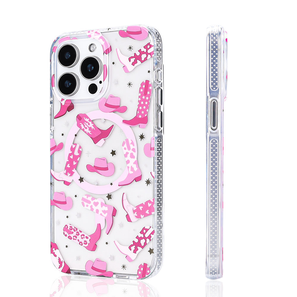 Apple iPhone 16 Pro Case Zore Stilo Cover Pink with M-safe Charging Feature 