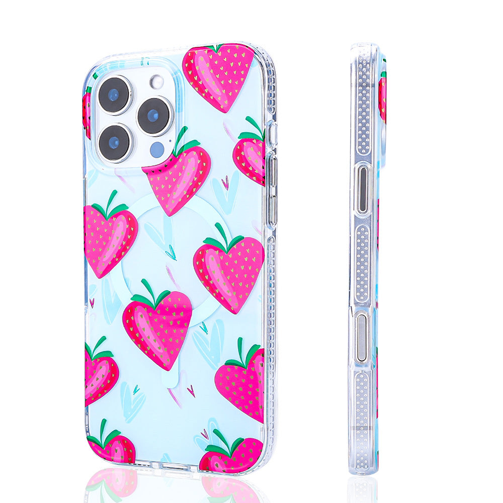 Apple iPhone 16 Pro Case Zore Stilo Cover with M-safe Charging Feature Pink-Blue 