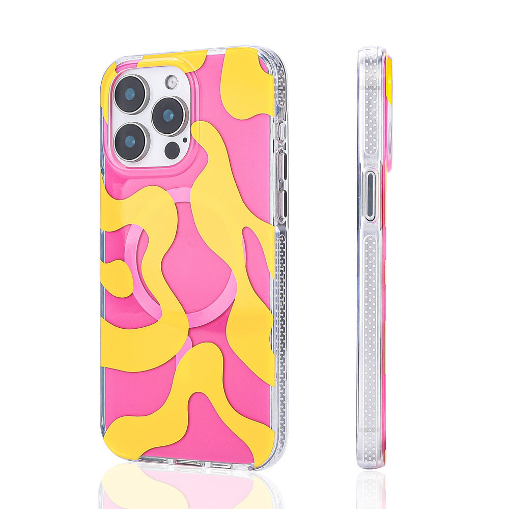 Apple iPhone 16 Pro Case Zore Stilo Cover with M-safe Charging Feature Pink-Blue 