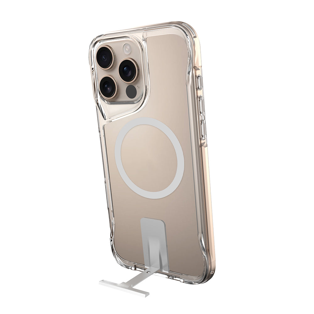 Apple iPhone 16 Pro Case M-safe Charging Feature Zore T-Max Stand Cover Transparent