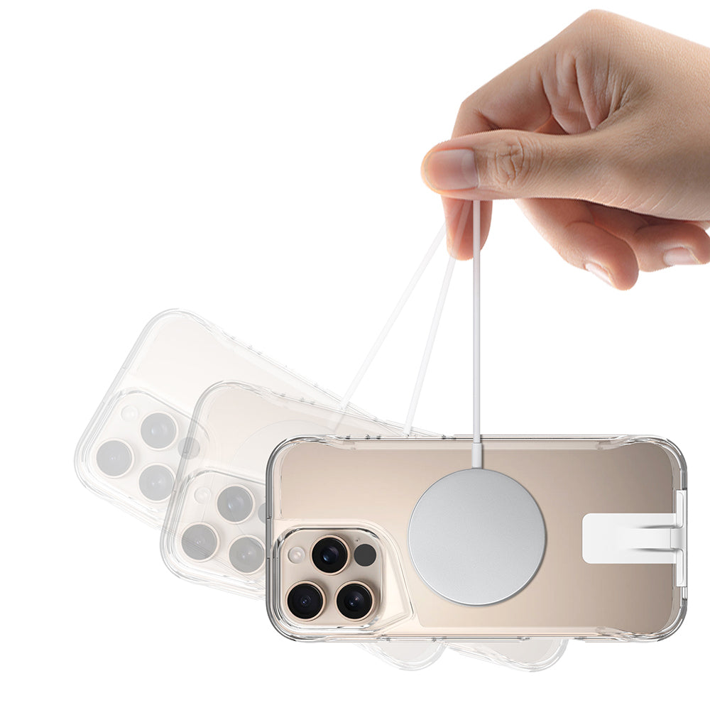 Apple iPhone 16 Pro Case M-safe Charging Feature Zore T-Max Stand Cover Transparent