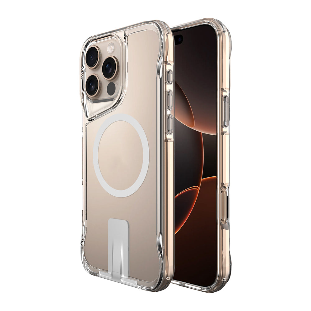 Apple iPhone 16 Pro Case M-safe Charging Feature Zore T-Max Stand Cover Transparent