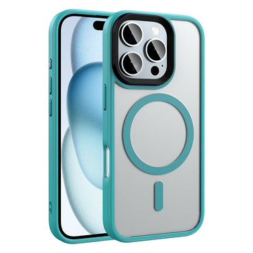 Apple iPhone 16 Pro Case Matte Back Surface Wireless Charging Feature Zore Flet M-safe Cover Pink