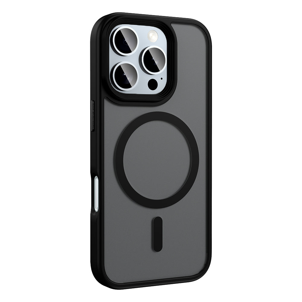 Apple iPhone 16 Pro Case Matte Back Surface Wireless Charging Feature Zore Flet M-safe Cover Titanium-Gray