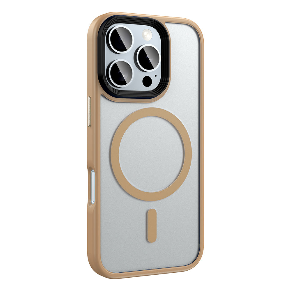 Apple iPhone 16 Pro Case Matte Back Surface Wireless Charging Feature Zore Flet M-safe Cover Black