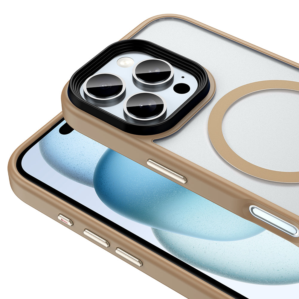 Apple iPhone 16 Pro Case Matte Back Surface Wireless Charging Feature Zore Flet M-safe Cover Silver