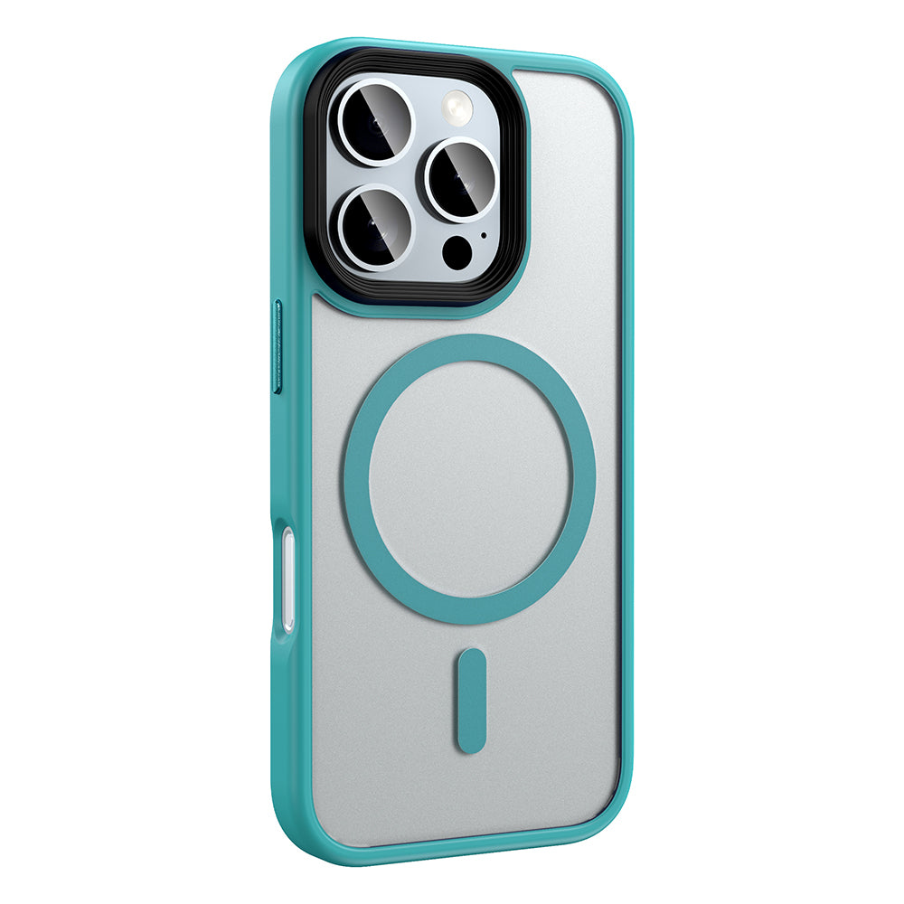 Apple iPhone 16 Pro Case Matte Back Surface Wireless Charging Feature Zore Flet M-safe Cover Titanium-Gray