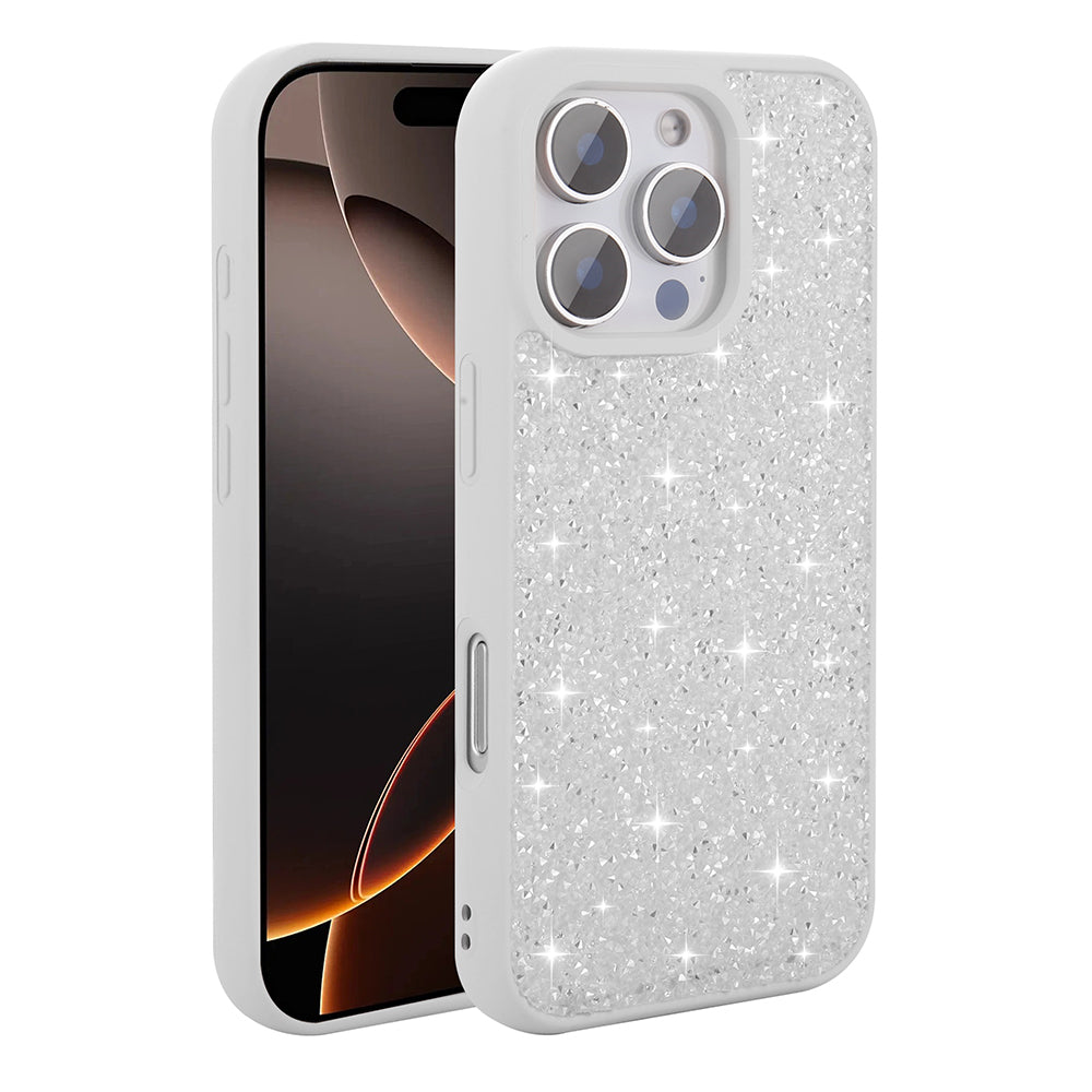 Apple iPhone 16 Pro Case Shiny Stone Design Zore Diamond Cover Black