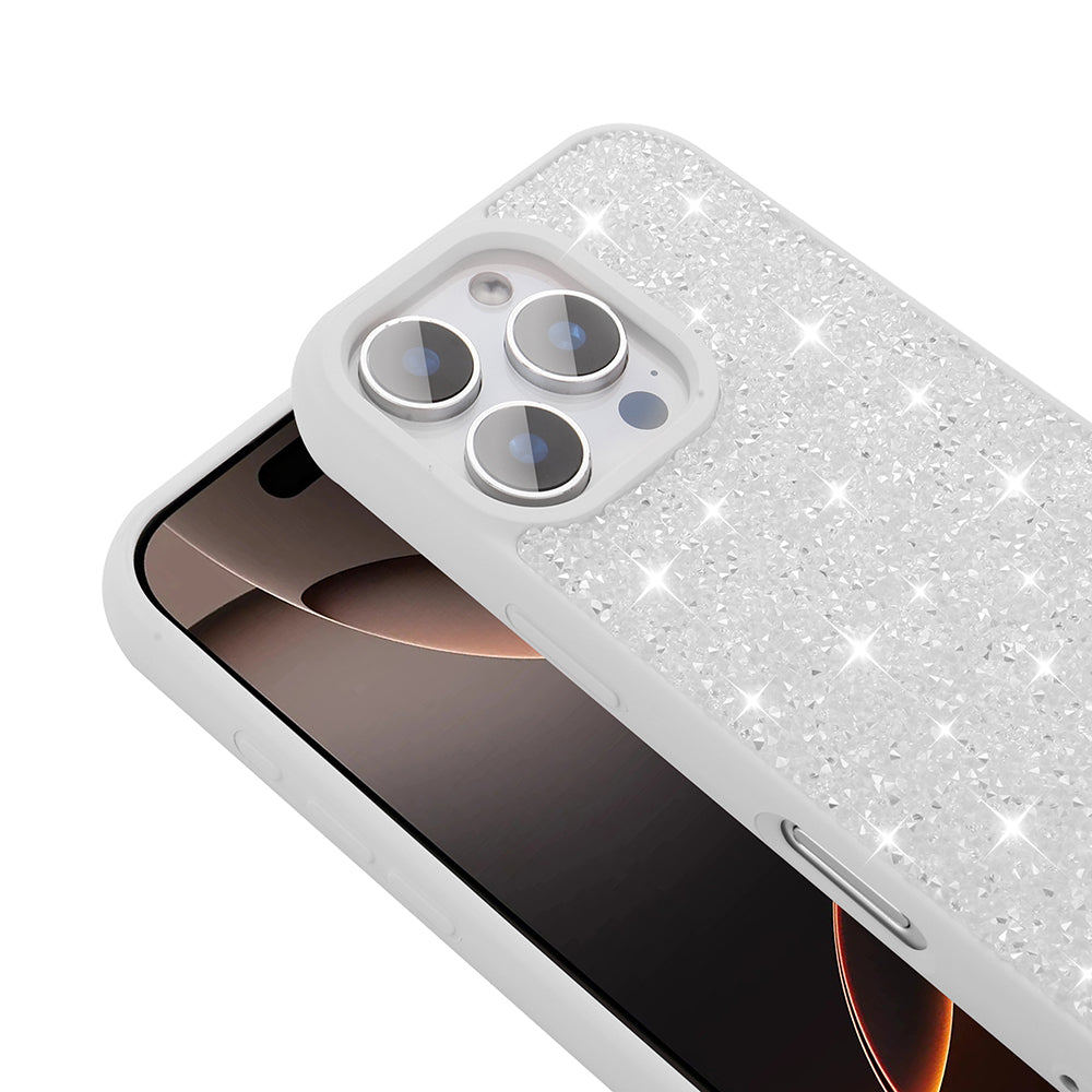 Apple iPhone 16 Pro Case Shiny Stone Design Zore Diamond Cover Lilac