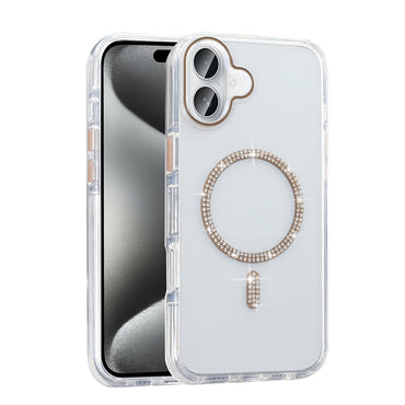 Apple iPhone 16 Pro Case Stone Design M-safe Charging Feature Zore Koment Silicone Cover Silver 