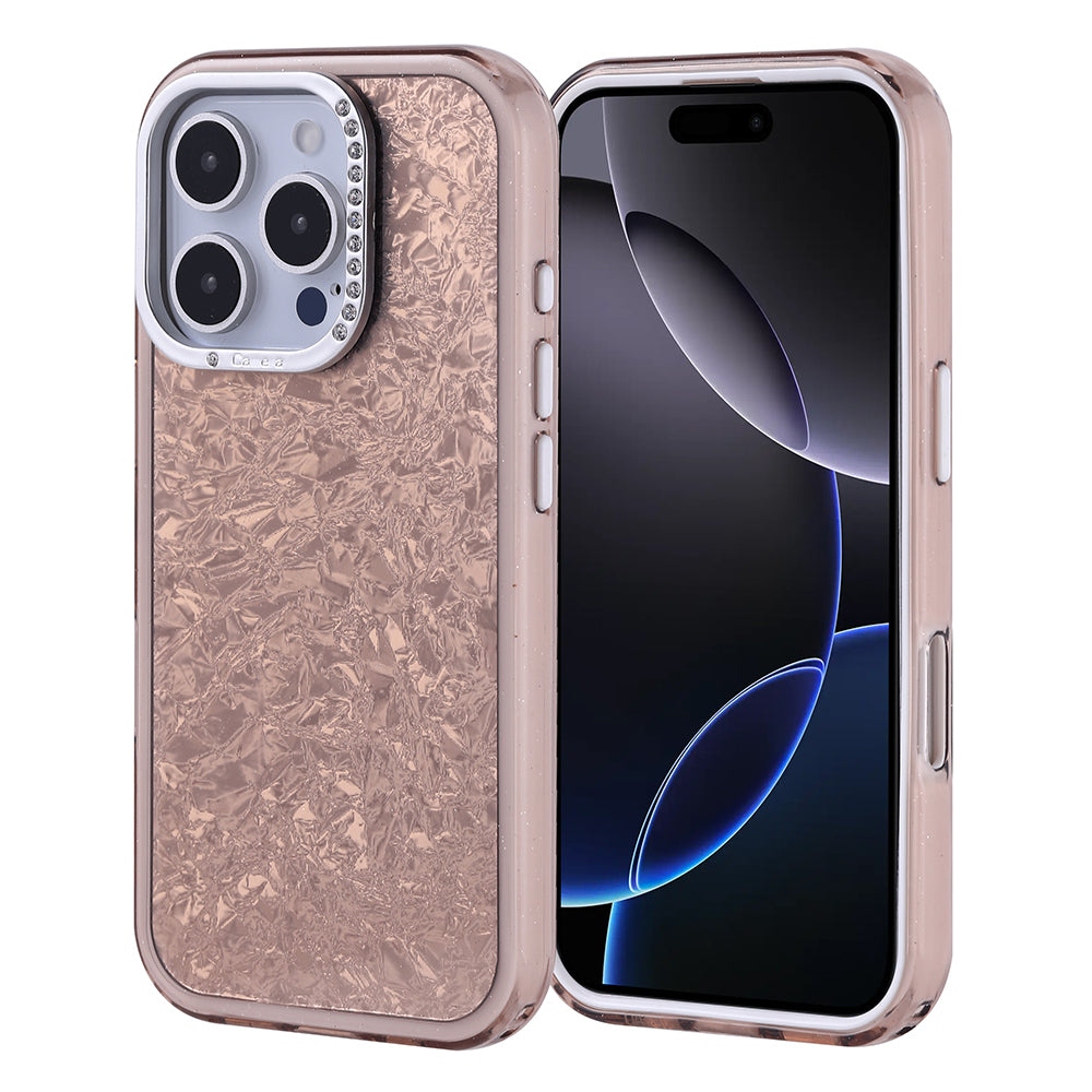 Apple iPhone 16 Pro Case Stone Design Zore Door Cover Gold 