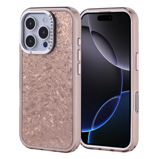 Apple iPhone 16 Pro Case Stone Design Zore Door Cover Gold 