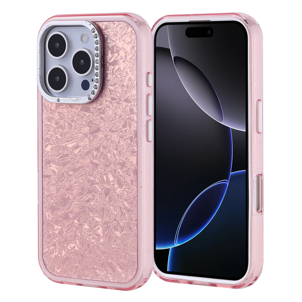 Apple iPhone 16 Pro Case Stone Design Zore Door Cover Pink 