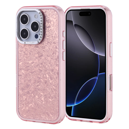 Apple iPhone 16 Pro Case Stone Design Zore Door Cover Pink 