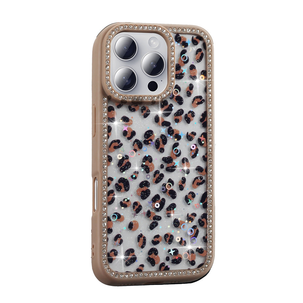 Apple iPhone 16 Pro Case Stone and Glitter Design Zore Azra Cover Black 