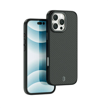Apple iPhone 16 Pro Case Wiwu DCC-205 M-safe Charging Feature Aramid Fiber Design Kevlar Cover Black
